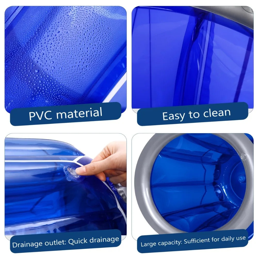 Inflatable Ice Bucket Thickened PVC Pool Floating Ice Tray Portable Beverage Cooler Beverage Can Organizer for Summer Party Qme