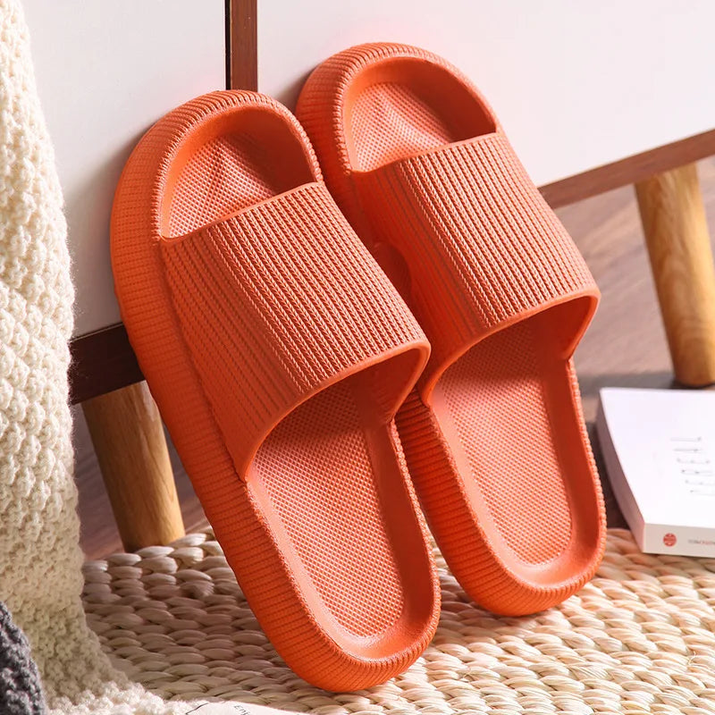 Women Thick Platform Cloud Slippers Eva Cfortable Non-Slip Home Slides Women Summer Lightweight Soft Sole Sandals Flip Flops Qme A-Orange 3.5cm 42-43 (fit 41-42)