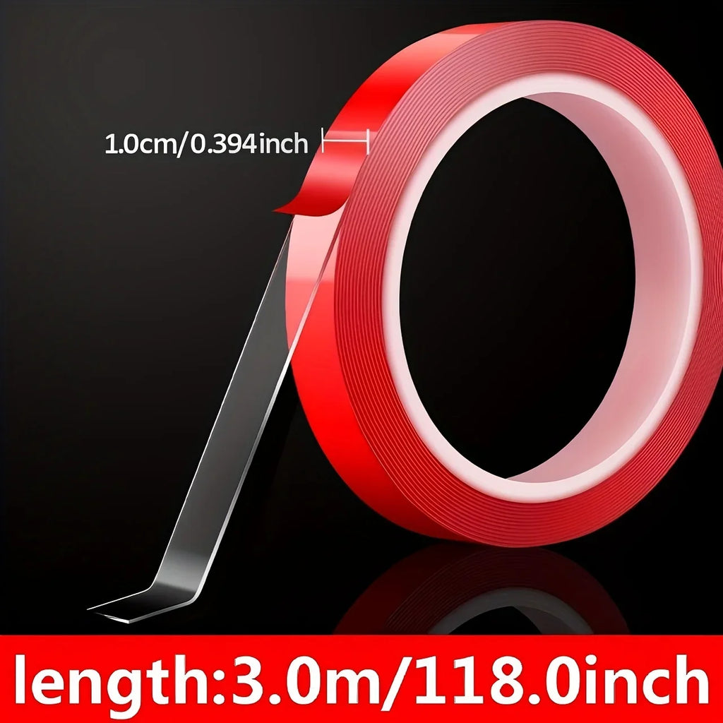Strong Nano Double-Sided Tape | Adhesive for LED Light Strips | Meters of Removable No-Trace Glue | High Adhesion for Indoor Qme
