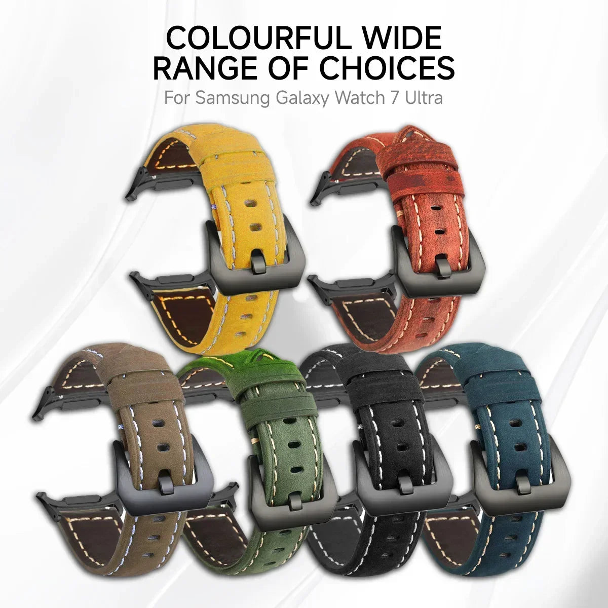 No Gaps Leather Strap for Samsung Galaxy Watch 7 Ultra 47mm Bracelet Wristband for Galaxy Watch Ultra Band Replacement Correa Qme