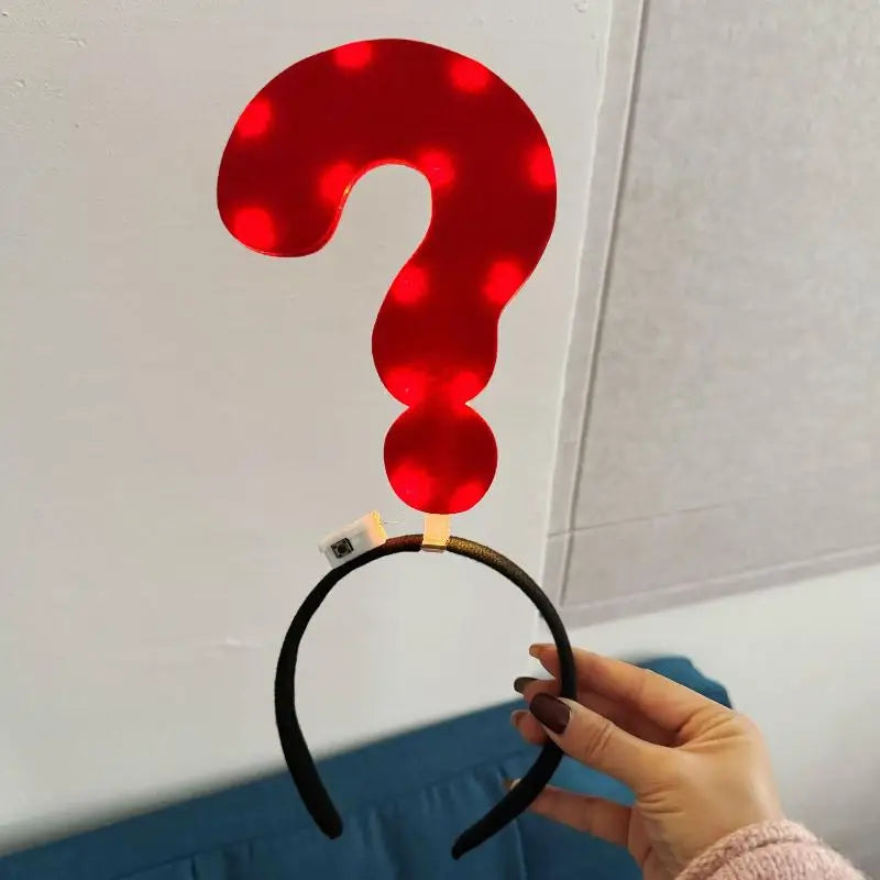 Unique Arrow Light Headband Funny Question Mark Hair Band Christmas Favors Girl Headgear Holiday Hair Hoop Costume Headpiece Qme A3