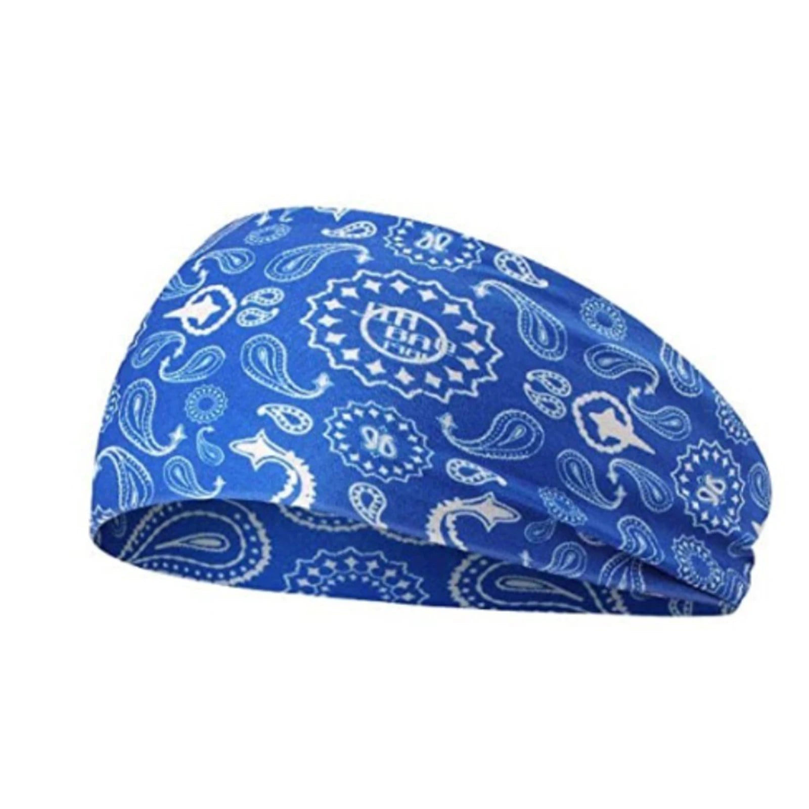 Unisex Ethnic Style Printed Running Fitness Headband for Sports Yoga Sweatproof High Elastic Cotton Fashion Headscarf Accessory Qme D One Size