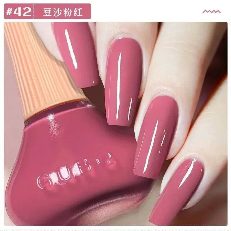 45 Colors Nail Polish Oil-based Nails Polish No-bake Quick Dry Non-tear Small Glitter Nail Gel Transparent Red Nail Art Qme 42