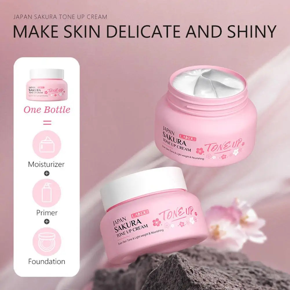 Sakura Tone-up Cream Quick Skin Tone Balancer Long-lasting Hydrating Qme