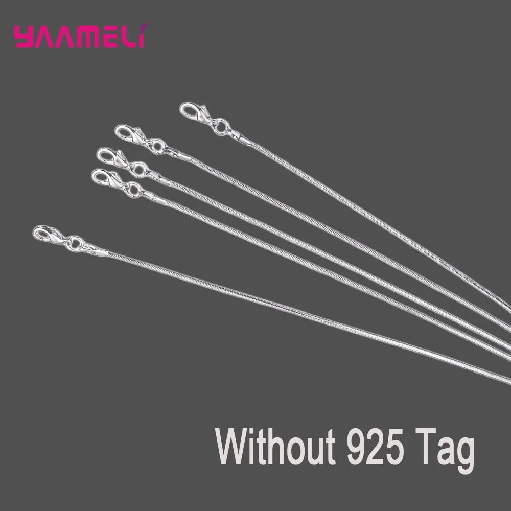 5PCS Solid 925 Sterling Silver Stamp Jewelry Chains Necklace with Lobster Clasps fit Men Women Pendant 18 Designs 16-30 Inch Qme