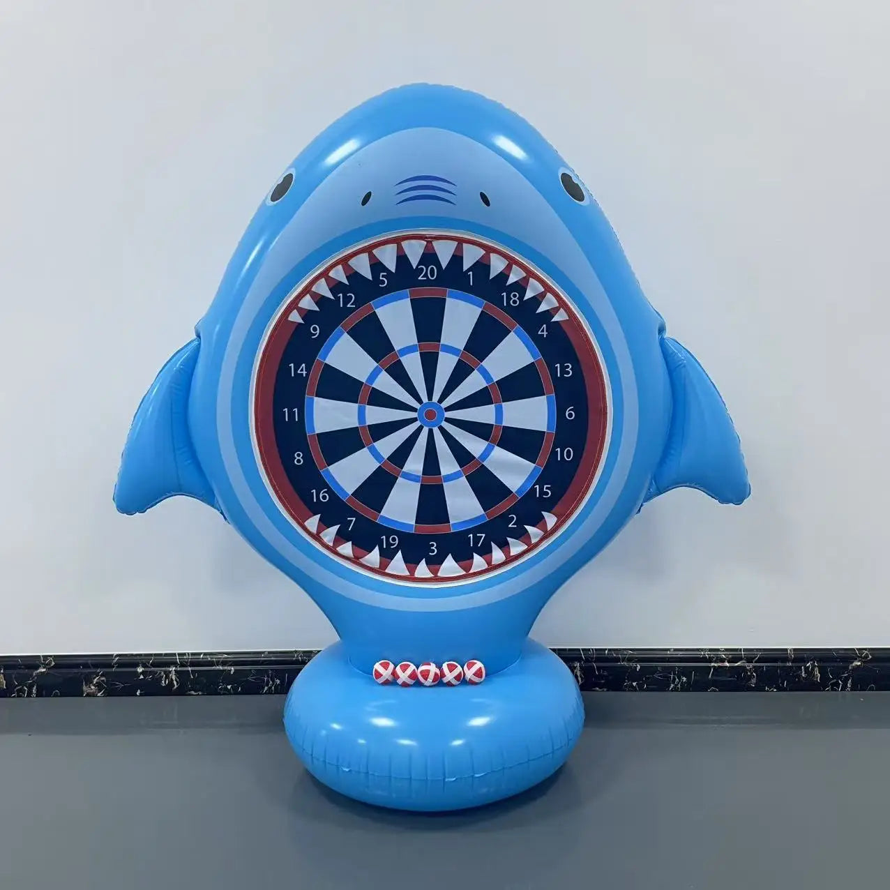 Children's Throwing Toys, Unicorn/Shark Felt Ball Targets, Children's Garden Swimming Pool Throwing Game Props (6 Ball Patches) Qme Shark