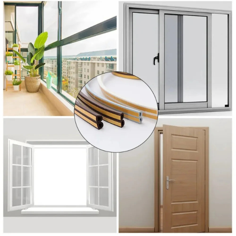 20-2m D-type Door Sealing Strip Acoustic Foam Windproo Warm Window Sealing Strip Door Bottom Gap Filling Sound Insulation Strip Qme