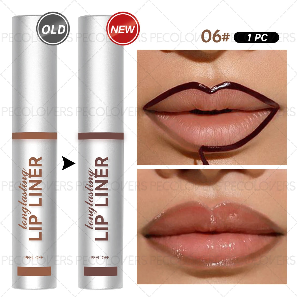 Tear-off Lip Liner Gloss Create Custom Line Waterproof Matte Tint Qme 06