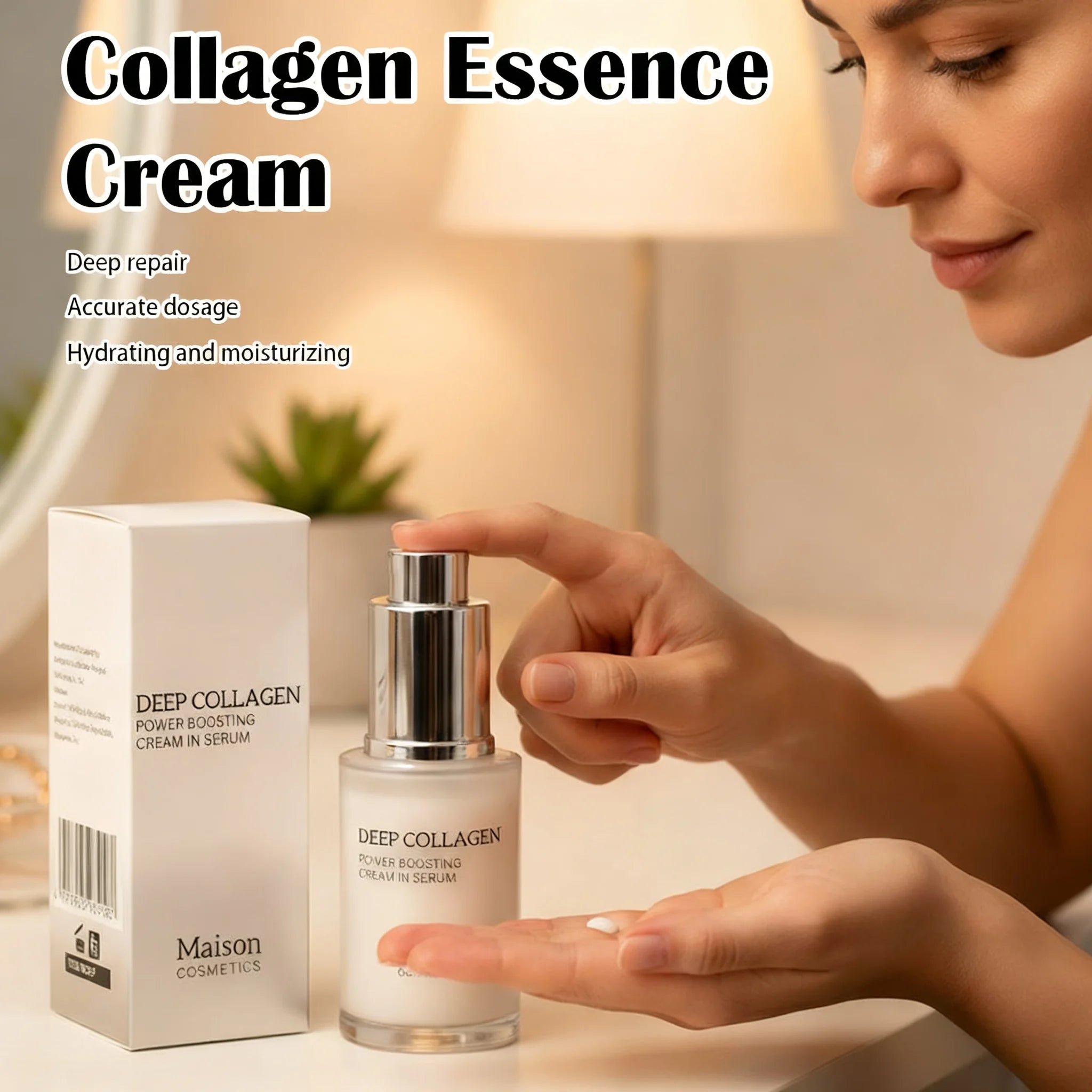 Deep Collagen Cream Serum Face Essence Hydrating Nourish Repair Skin Qme