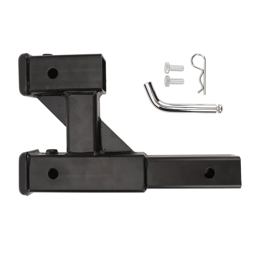 Trailer Hitch Riser Steel 9.65in Extension Range Black Hitch Extender Adapter for Car SUV Pickup Truck RV with 2in Towing Port Qme black