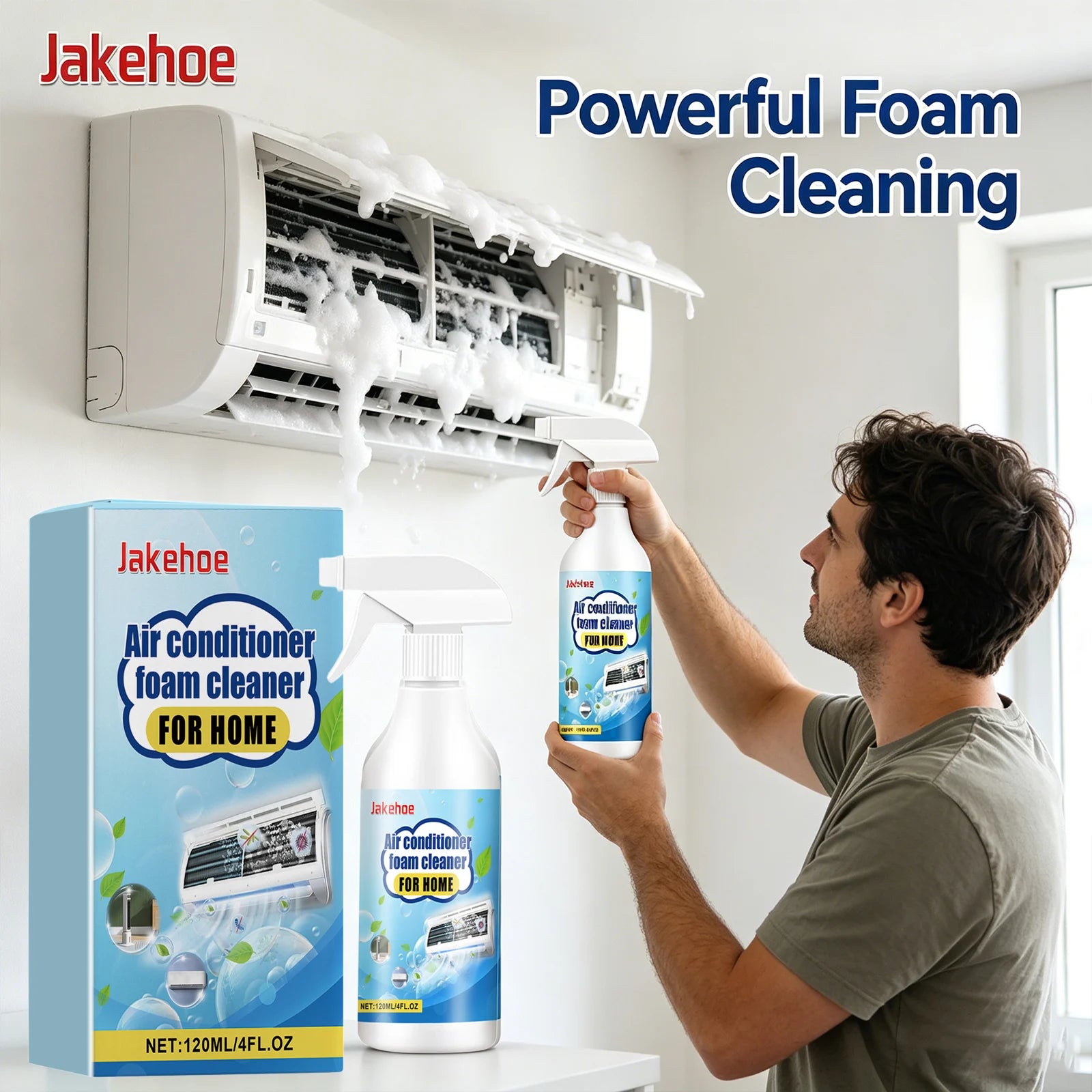 Air Conditioner Foam Cleaner Remove Stains Eliminate Odor Restore Operating Efficiency Improving Lifespan No-Rinse Foaming Spray Qme