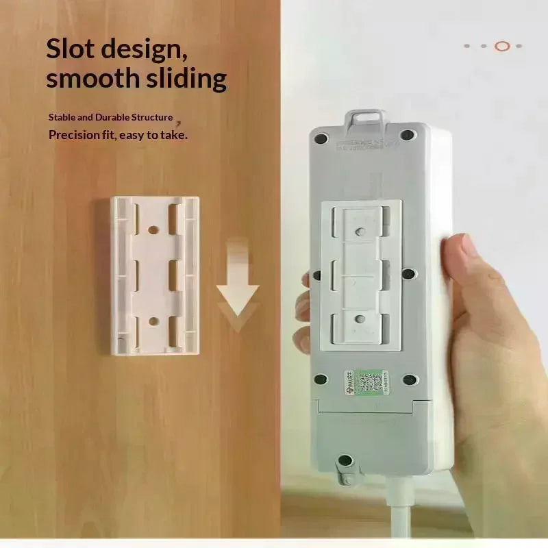 Ultra-Strong Adhesive Power Strip Holder – No Drill Space-Saving Wall Mount With Cable Management For Home & Office Qme