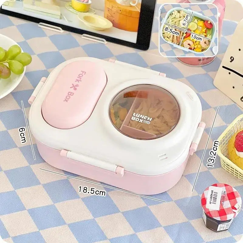 Cute Bento Box For Women & Teens Portable Macaron Style Lunch Container Ideal For Work Picnic Dating Simple Packing Food Storage Qme Pink