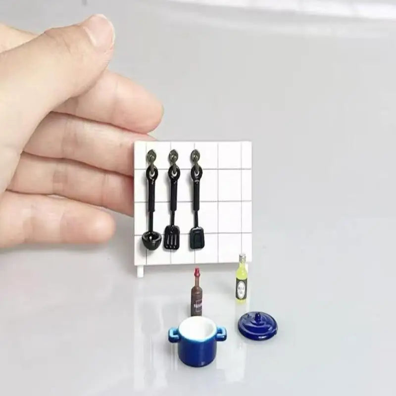 Dollhouse Simulation Mini Kitchen Utensils Gas Stove Model Scene Qme A5