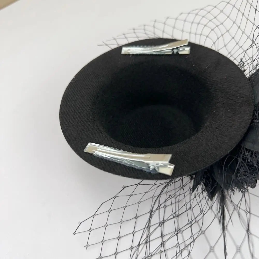 Retro Exquisite Vintage Fascinator Hat Elegant Flower Mesh Feather Qme