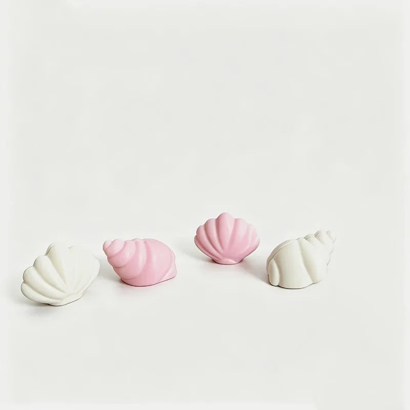4pcs Shell & Conch Photo Clips, 3D Printed Desktop Stand, Cute Portable Note Card Holder Qme 4pcs