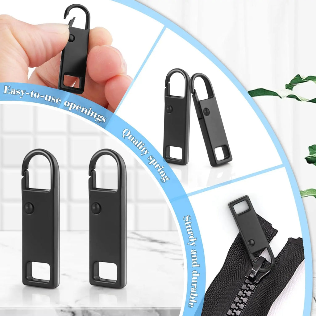 Zipper Handle Mend Fixer Tab Metal Zipper Pull Replacement for Luggage Clothing Jackets Boots Qme