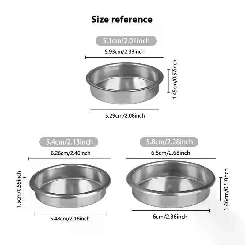 Coffee Blind Filter Bowl 51/54/58mm Stainless Steel Non Pressurized Filter Cup For Backwashing In Semi Automatic Coffee Machine Qme