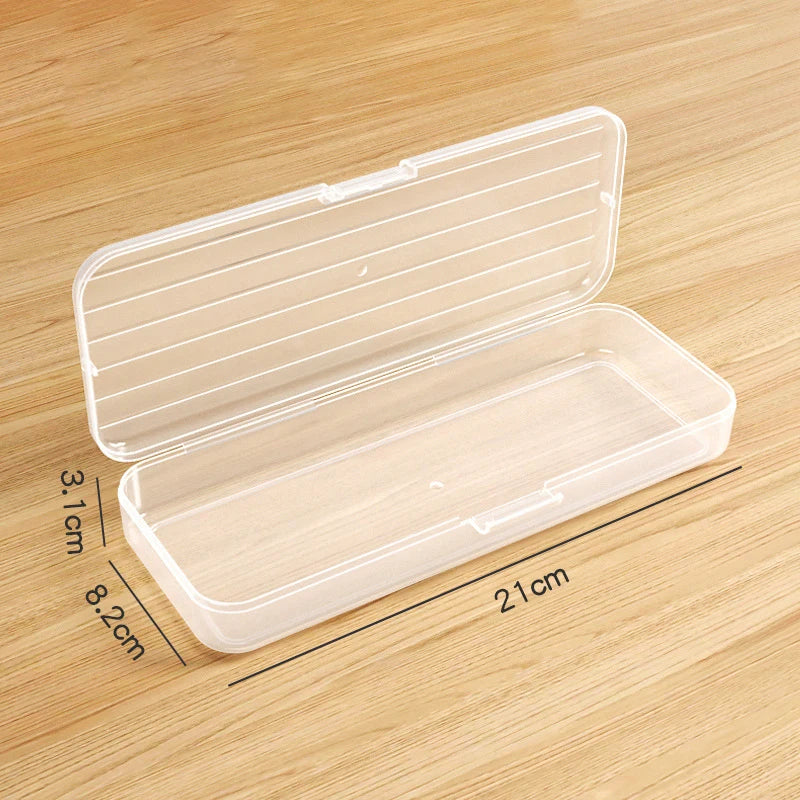 Fashion Pencil Cases Simple Matte Transparent Box High-capacity Qme White
