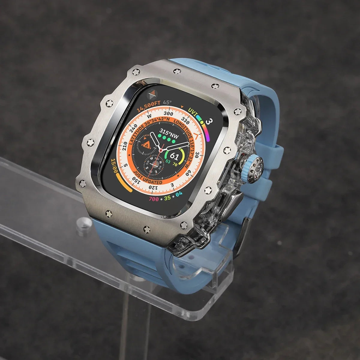 Luxury Modification Apple Watch Ultra 2 Stainless Steel Case IWatch 9