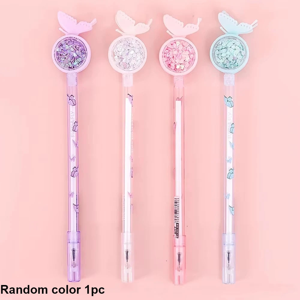 Butterfly Gel Ink Pen Novelty Holiday Pen with Black Ink, Suitable for Nurses, Students,Teachers, Classroom Office Supplies Qme Random color 1pc