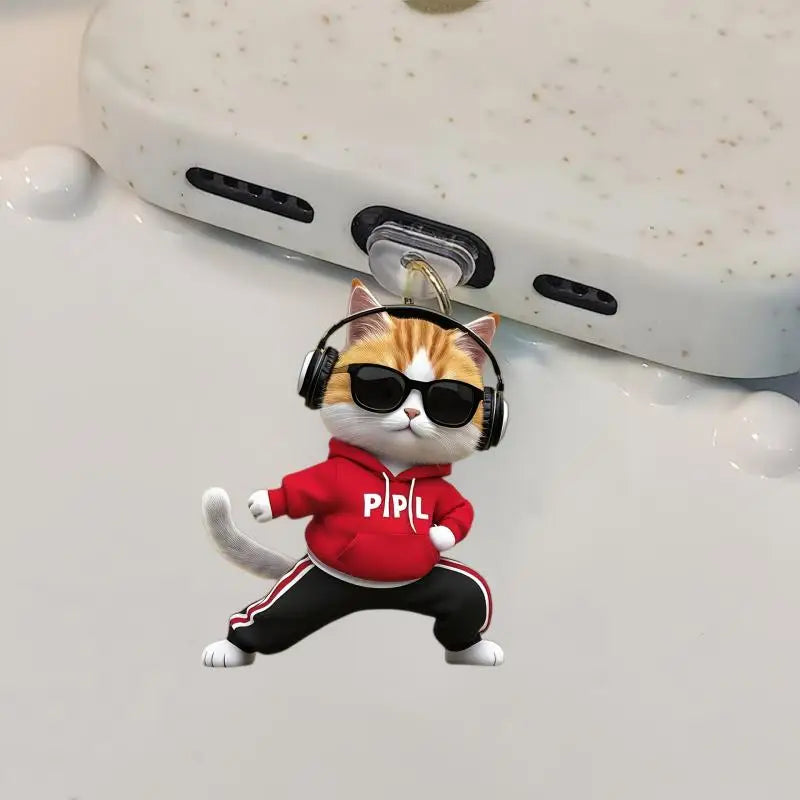 Acrylic Flat Animal 2D Dust Plug Pendant Iphone Type-c Connectors Qme iPhone F