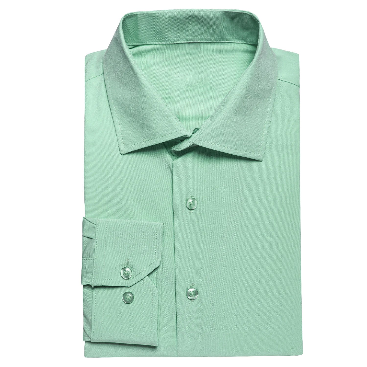 Hi-tie Plain Solid Silk Men's Shirts Long Sleeve Lapel Dress Suit Qme