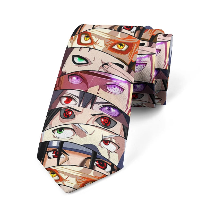 Japanese Cartoon Printing Men's Women's Ties Unique Eye Designcasual Qme style6