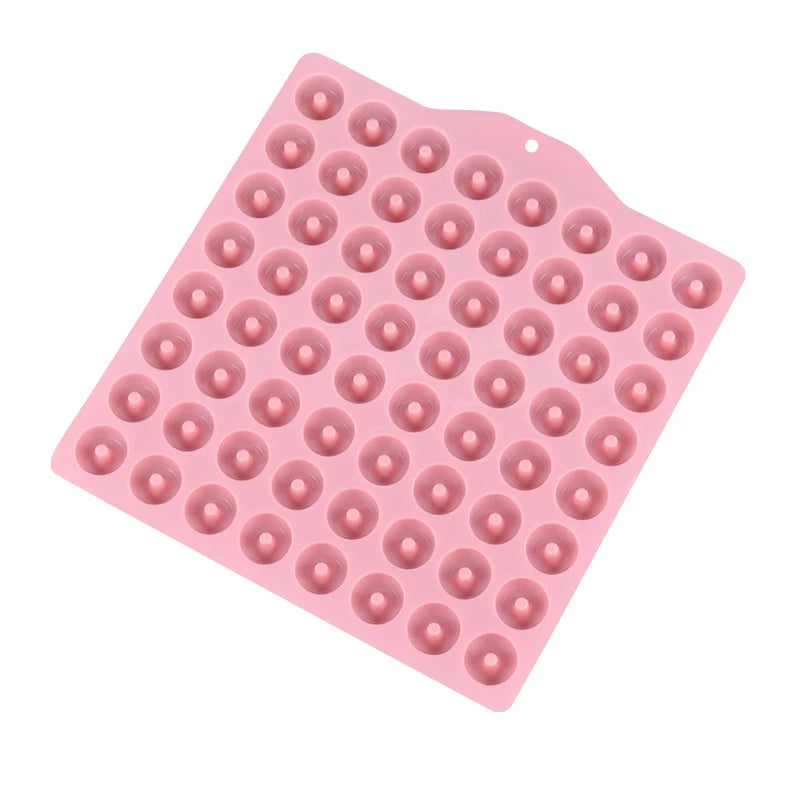 ^1Pc 64Cavities Mini Doughnut Silicone Molds DIY Chocolate Candy Mold for Muffin Jelly Gummy Hard Candies Baking Mould Qme