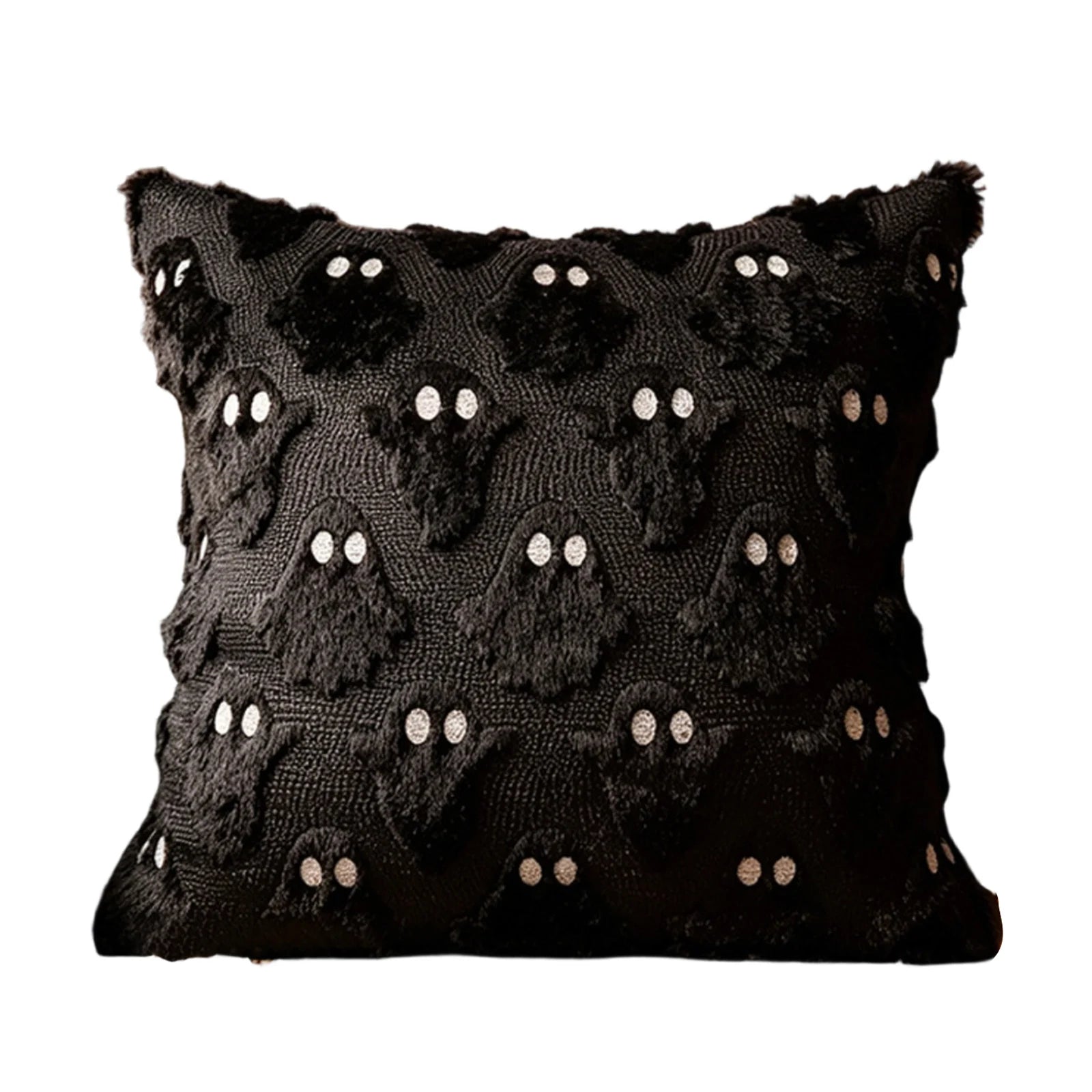 Halloween Ghost Pumpkin Square Throw Cover 45*45cm Holiday Party Home Store Decorative Cushion Case Without Insert Qme Black 66×66cm