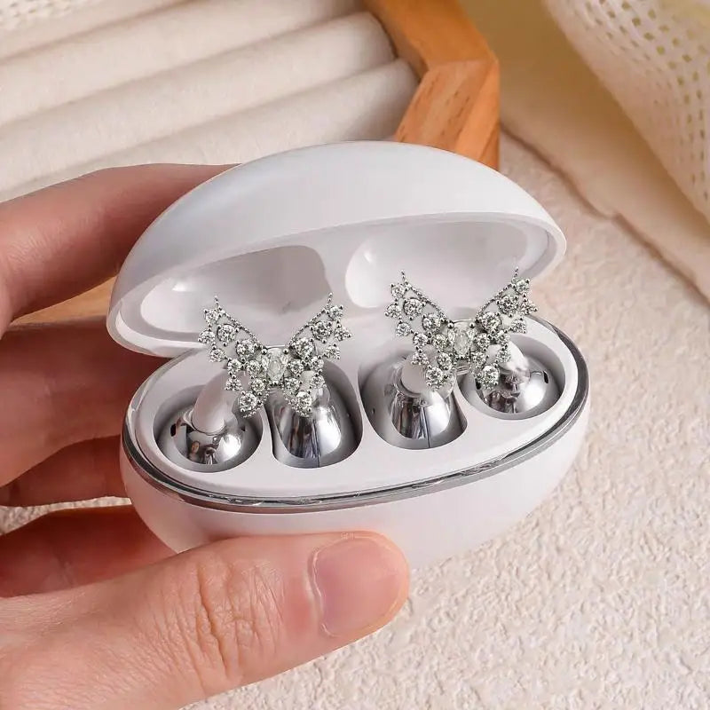 Rhinestone Butterfly Earbud Accessory Premium Shiny Zircon Design Qme