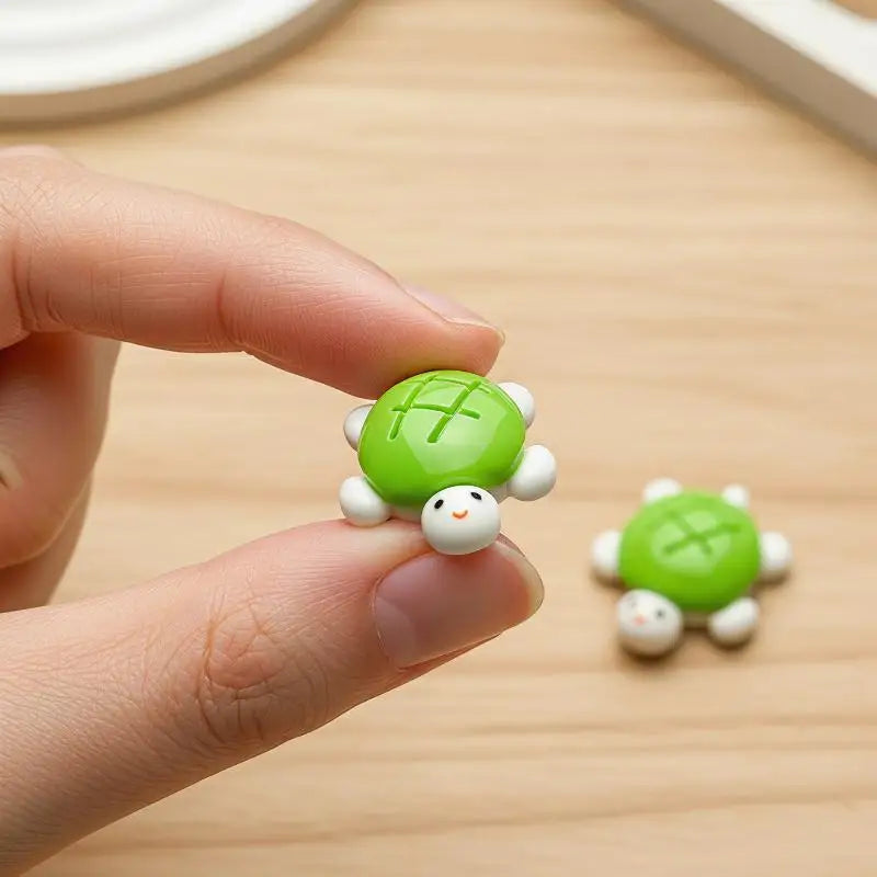 10pcs Solid-colored Small Turtle Cartoon Glossy Handmade DIY Resin Accessory Small Ornament Qme