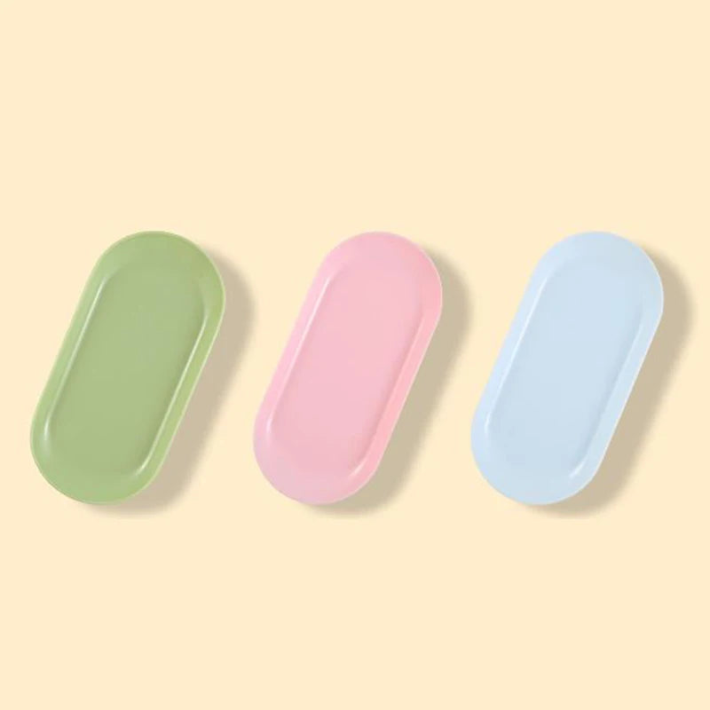Plastic Cosmetic Storage Tray Nail Art Equipment Plate Oval Manicure Qme