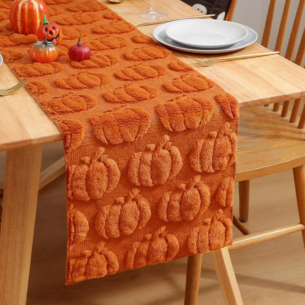 Halloween Table Runner Pumpkin Autumn Thanksgiving Decor Decorations Qme