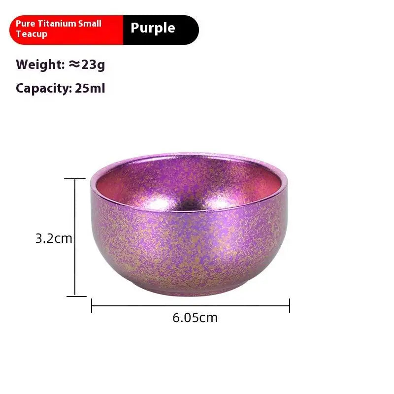 Pure Titanium Small Tea Cup Coffee Outdoor Portable Camping Tableware Qme 2 Purple
