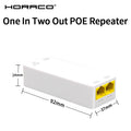 2 Port POE Repeater 100Mbps 1 to 2 PoE Extender with IEEE802.3af/at Plug&Play 48V for PoE Switch NVR IP Camera AP Qme white 3 ports