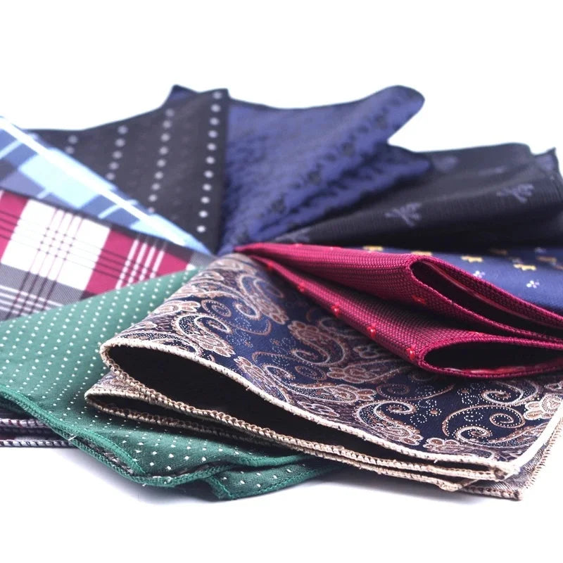 Men Pocket Square Suits Hanky for Men Plaid Handkerchiefs Casual Suit Square Handkerchief Towels for Party Classic Suit Napkin Qme