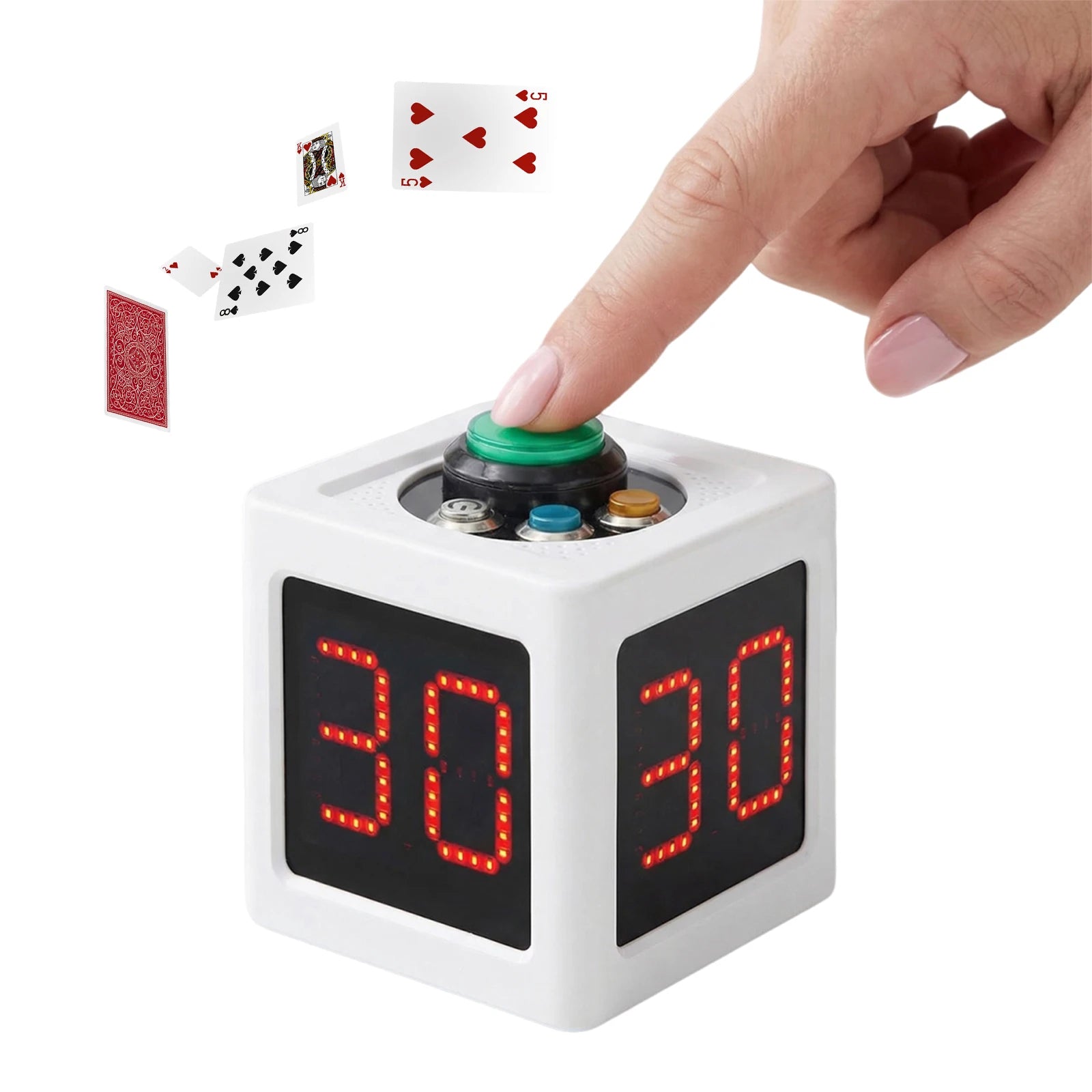 Poker Clock with 1.4in Display Seconds Countdown Timer 5-Level Brightness No Battery for Poker Games & Competitions Qme
