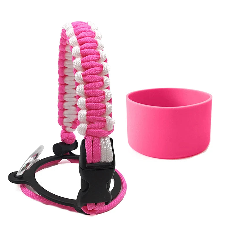 Silicone Non-slip Base Cover Paracord Hand-woven Water Cup Carrying