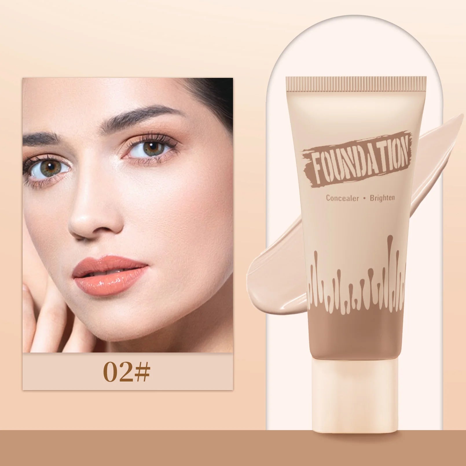 Matte Finish Liquid Foundation - Oil-Control, Waterproof, Full Coverage Concealer for All Skin Tones Qme 9516-2