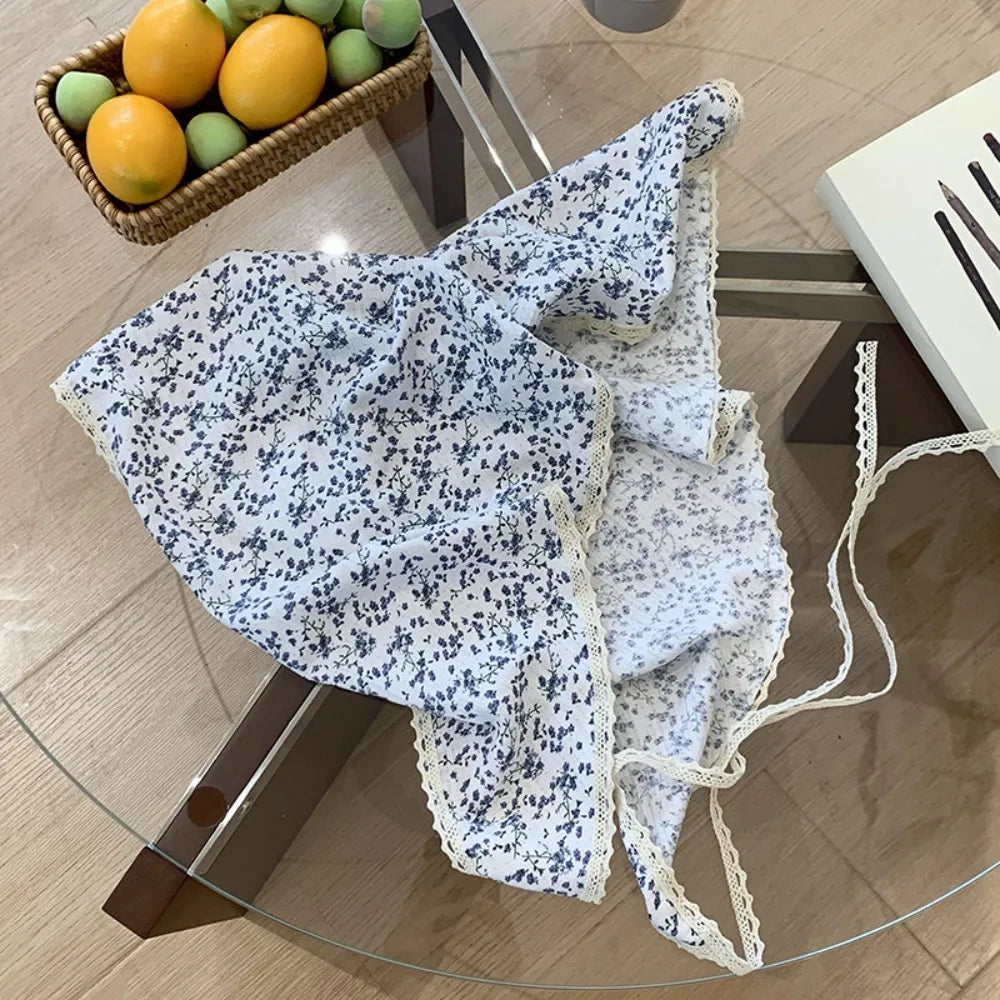 Fashion Pastoral Summer Triangle Headscarf Turban Thin Fresh Floral Qme Style5
