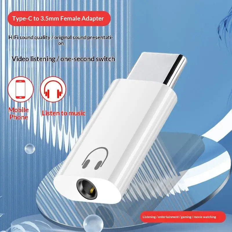 1 3 Type-c Headphone Connector USB C Earphone Adapter Audio Converter Qme