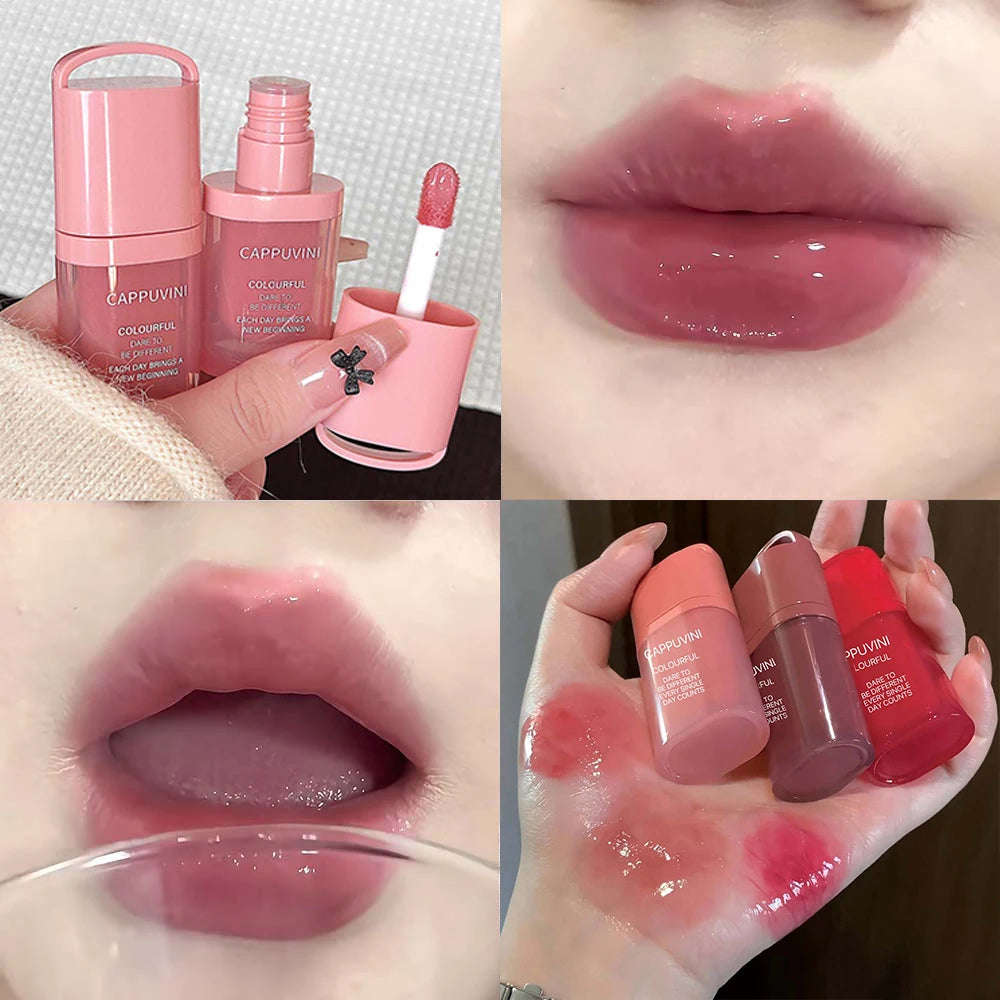 Water Light Grey Rose Lip Gloss Moisturizing Long Lasting Non-greasy Jelly Brown Mirror Lip Glaze Plumping Lip Tint Korea Makeup Qme