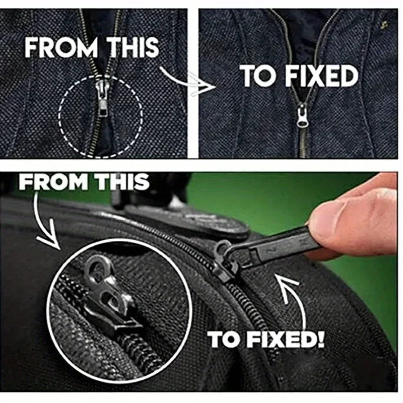 Fixed Zipper Repair Kit, Zipper Slider Repair Kit, Fixed Zipper Detachable Rescue Replacement Kit, Jacket Instant Zipper Set, Qme