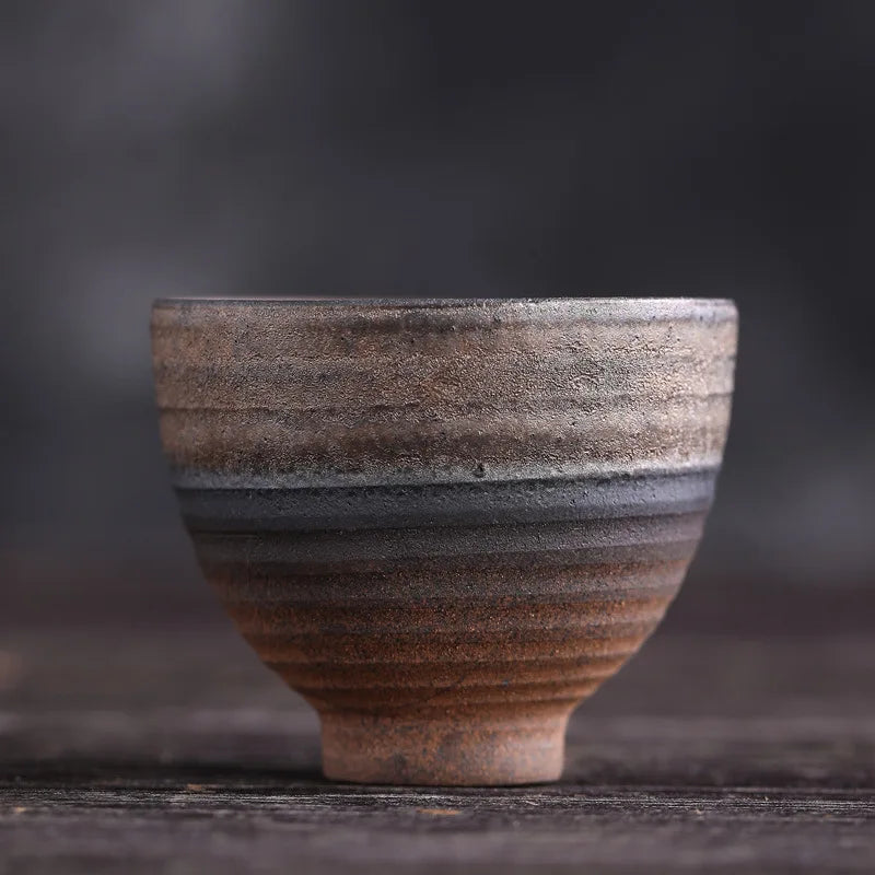Handmade Coarse Pottery Master Cup Vintage Kiln-changed Tea Tasting Qme