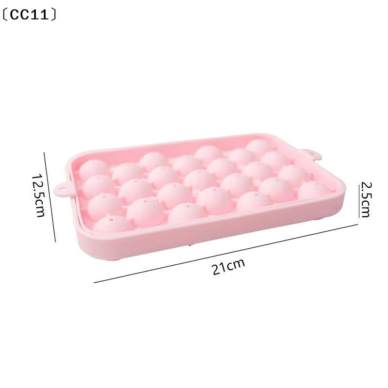 25 Grids Ball Mold Silicone Cover Ice Storage Box Easy Demould DIY Qme