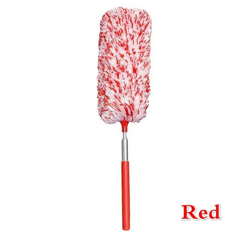 Telescopic Electrostatic Dust Cleaning Brush Extendable Microfiber Duster For Household Car Ceiling Fan Furniture Cleaning Tool Qme Red
