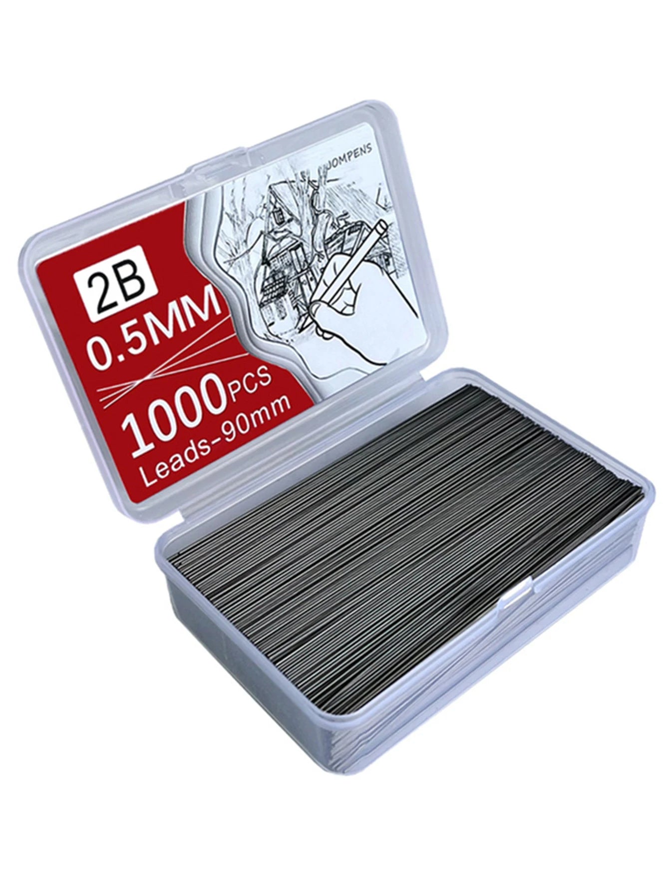 250-1000Pcs Mechanical Pencil Lead Core 0.5 0.7 0.9 1.3 2.0mm Large Capacity Replaceable Pencil Refills Student Stationery Qme 0.5mm