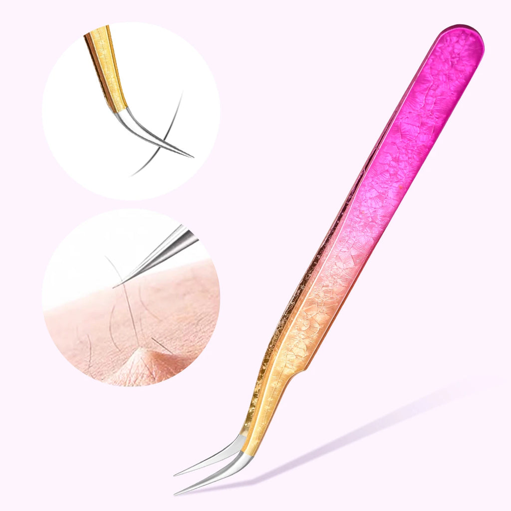 5 Eyelash Tweezers Extension Volume Tool Strap Stainless Steel Sharp Qme
