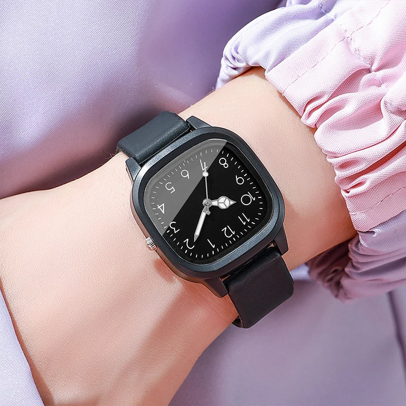 Candy Color Square Women Watch Casual Silicone Band Quartz Wristwatch 10 Colors Fashion Ladies Sports Clock Reloj Mujer No Box Qme
